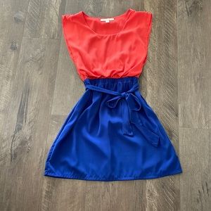 Blue and orange dress